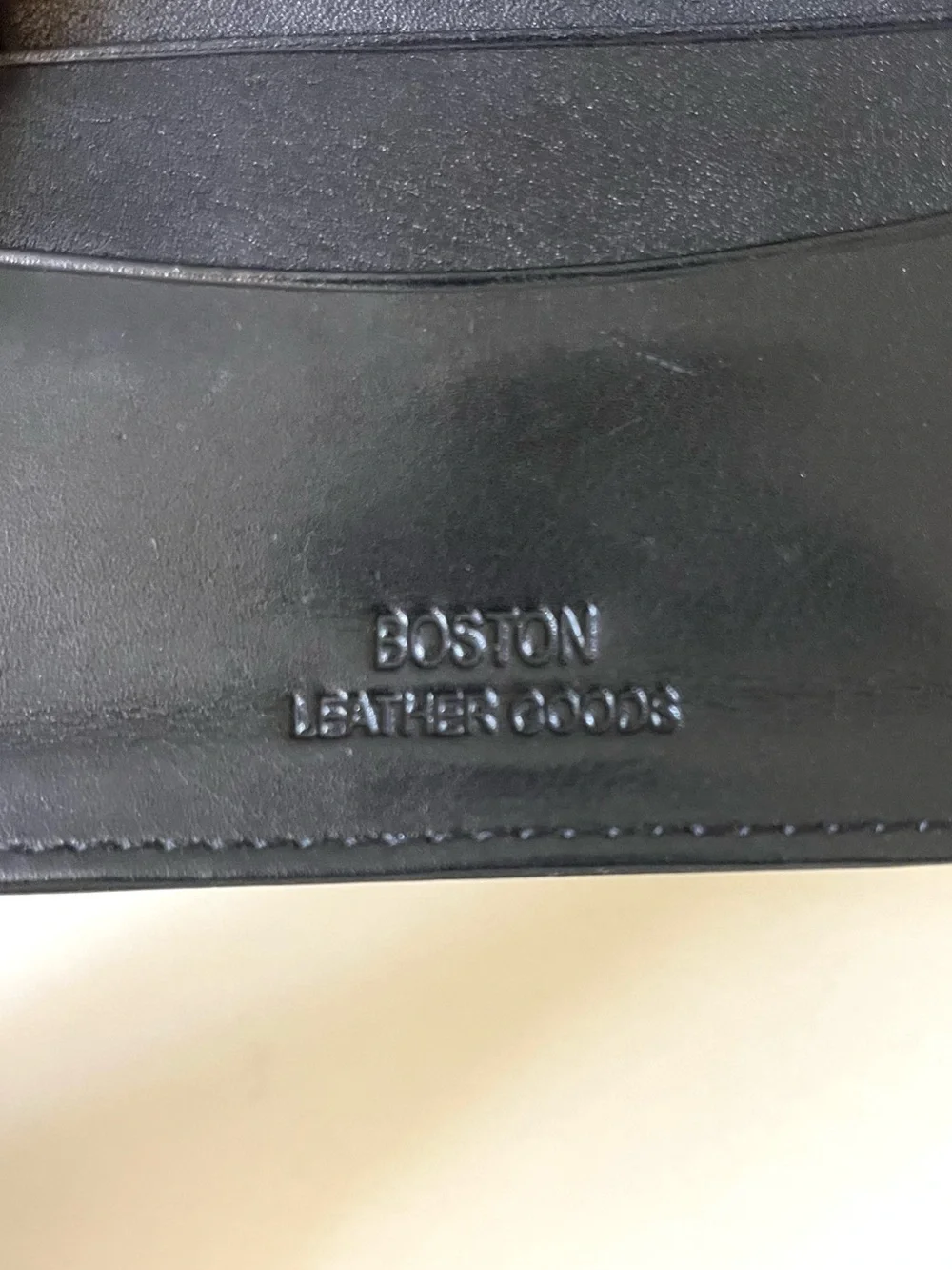 Boston Leather Goods Black Leather Bifold Card Case
